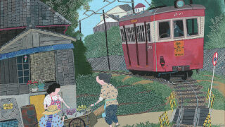 軽便鉄道（原田泰治作） 小さな電車 | アートカフェ オフィシャルサイト